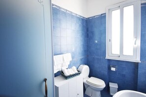 Dusche, Haartrockner, Bidet, Handtücher