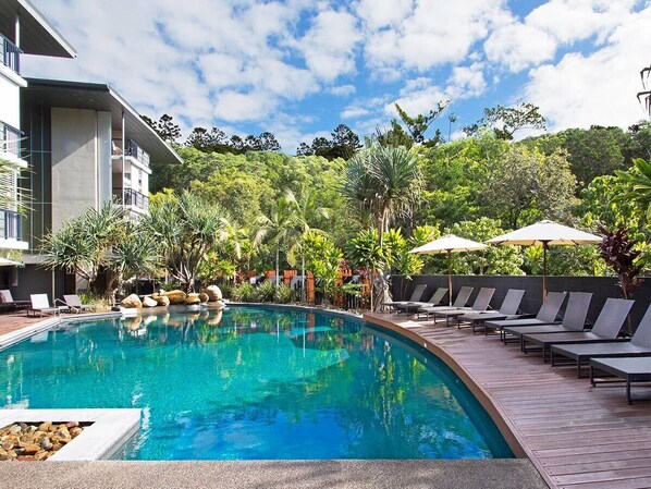 Outdoor pool, a heated pool