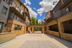 Stunning multi-story building with a central courtyard and balconies on each floor.