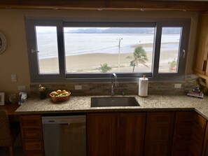 Panoramic Condo | Private kitchen | Full-size fridge, microwave, oven, stovetop