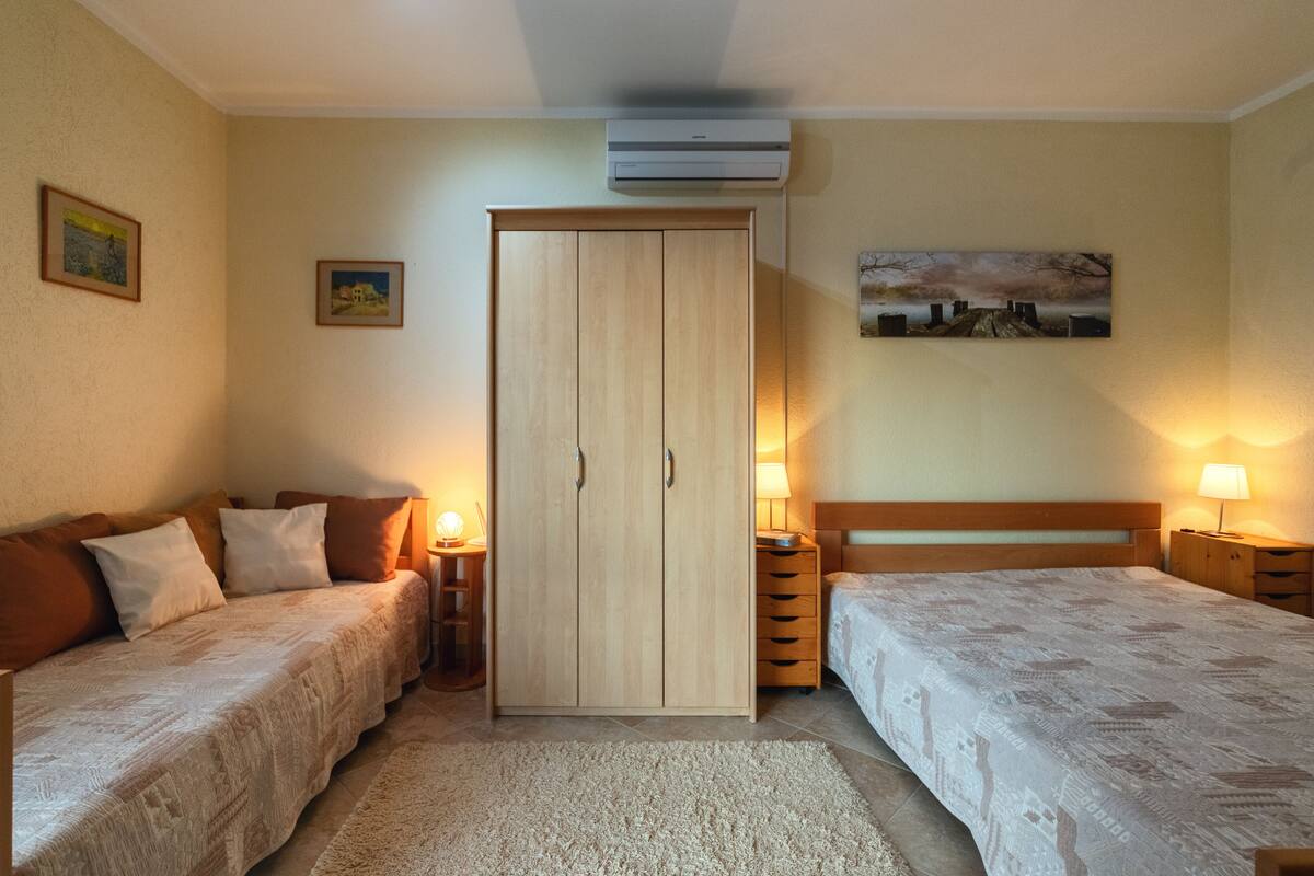 Apartamento | 1 quarto, ferros/tábuas de passar roupa, roupa de cama