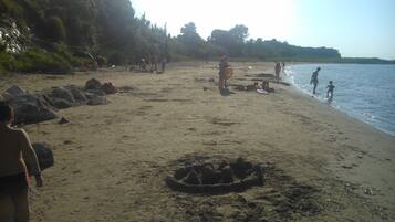 Beach nearby, sun loungers, beach umbrellas