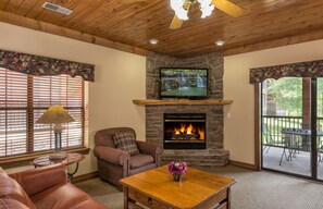 TV, fireplace, ping pong