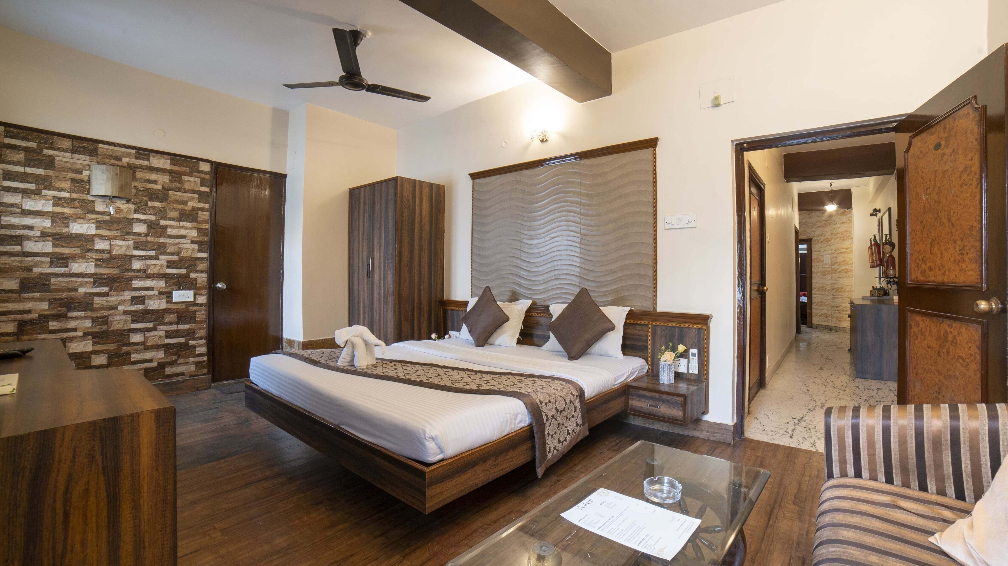 Premium bedding, down duvets, memory-foam beds, desk