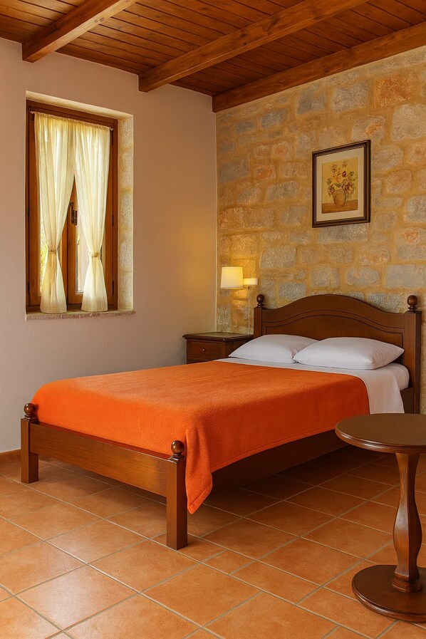 Egyptian cotton sheets, premium bedding, memory foam beds - Lalloudes Mani Hotel (East Mani)