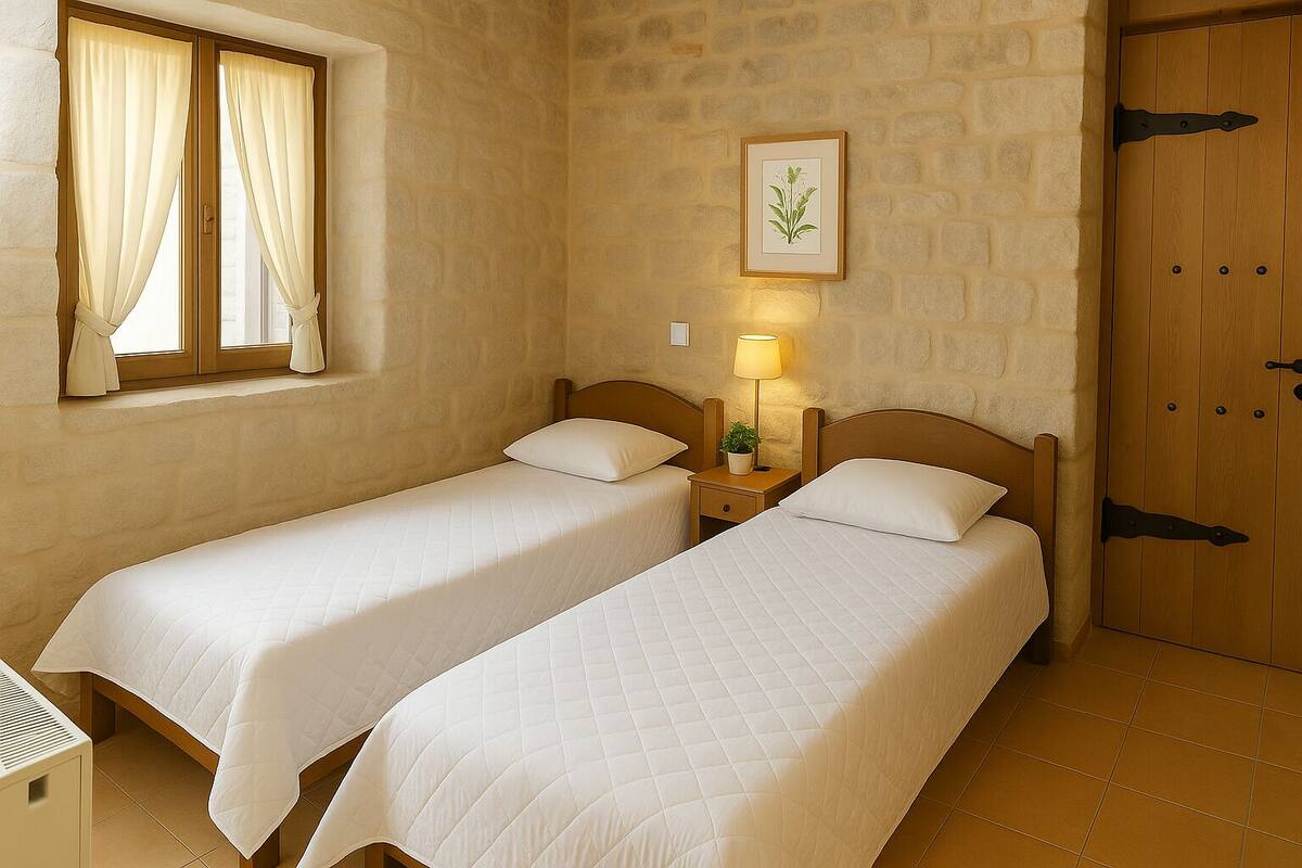 Individually decorated, individually furnished, desk, laptop workspace