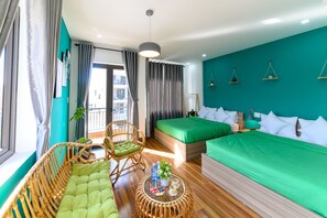 家庭双人房, 2 张双人床 | 起居区