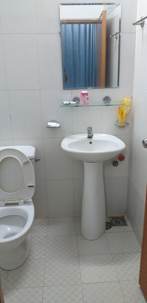 Chuveiro, secador de cabelo (mediante solicitação), chinelos 