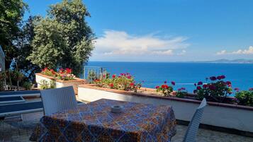 Doppia panoramica, terrazzo, vista mare | Terrazza/patio