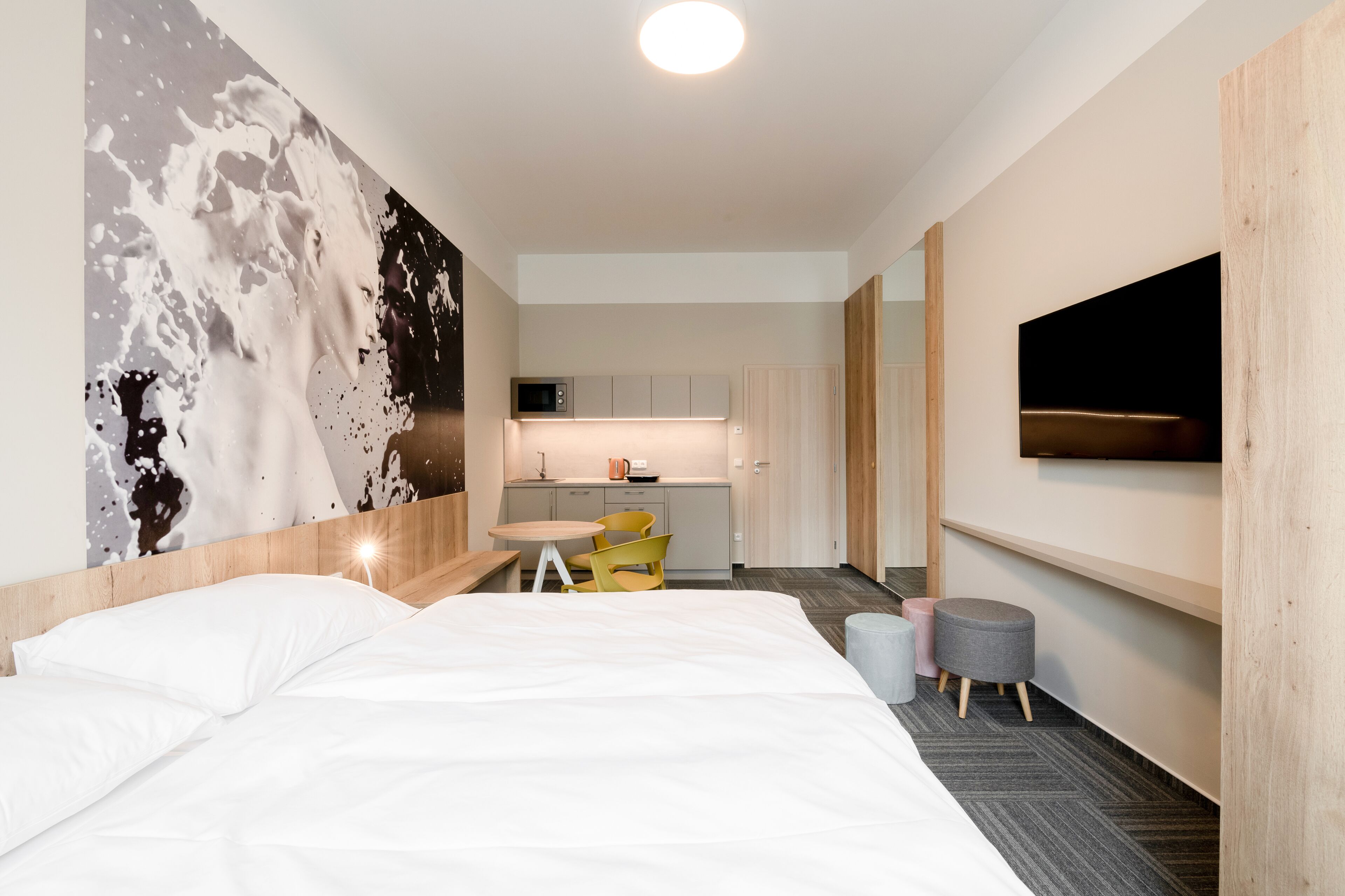 Select Comfort beds, individually decorated, individually furnished