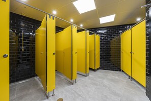 Ducha, toallas, papel higiénico