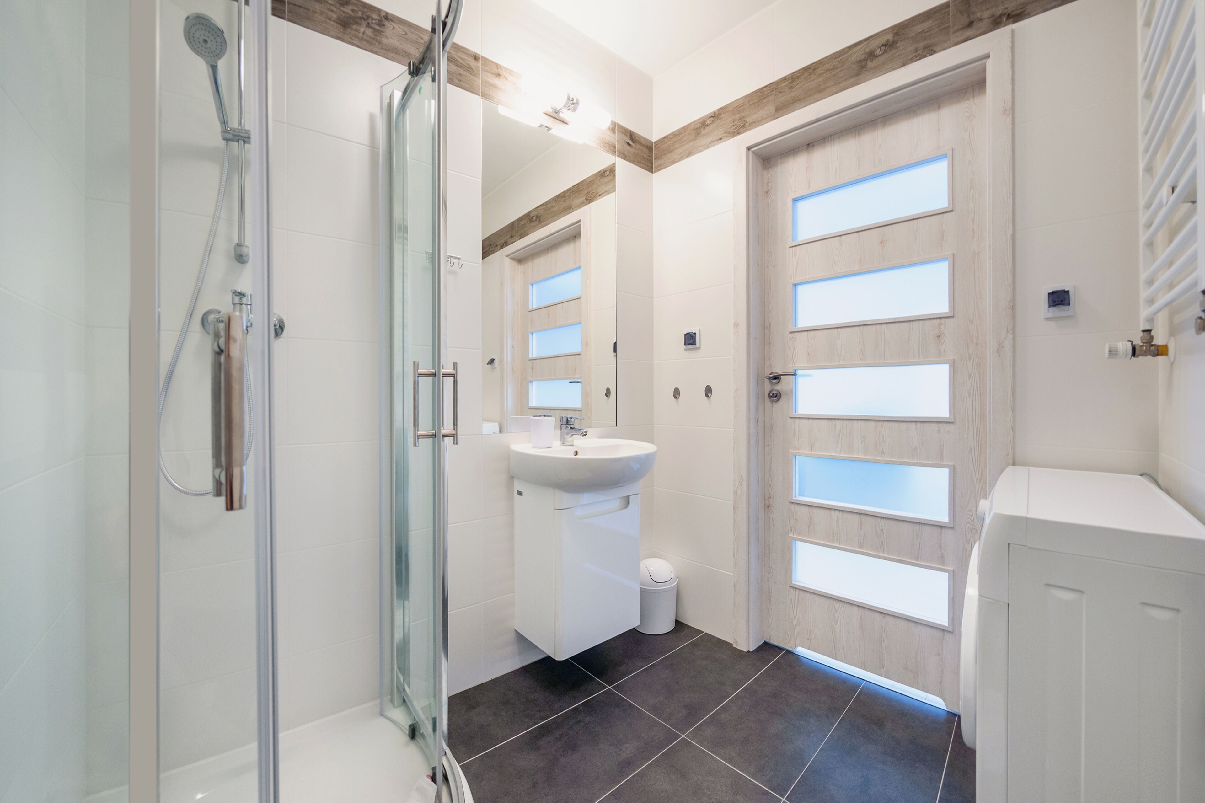 Departamento (12) | Baño | Regadera, secadora de cabello, toallas, papel de baño 
