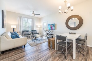 TV, video game console, DVD player, offices