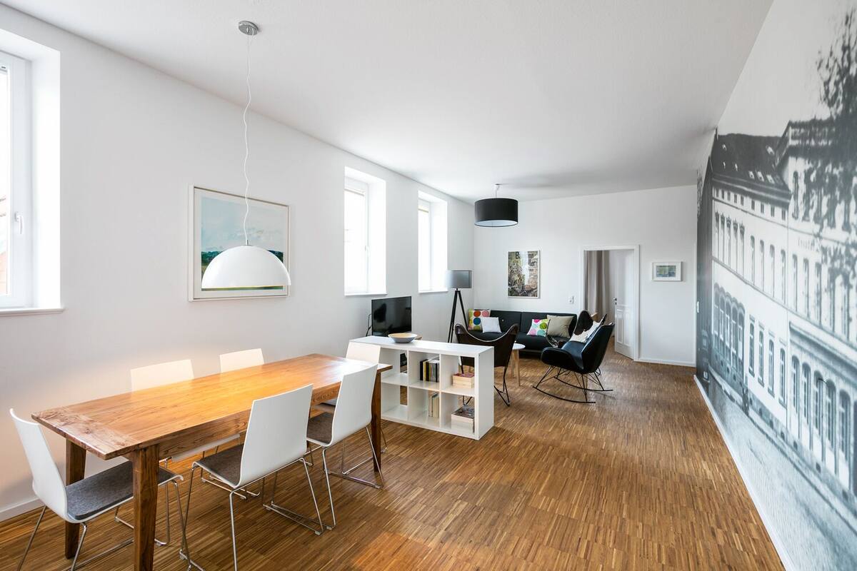 Departamento familiar (Kontor West) | Área de sala de estar | Piso con calefacción 