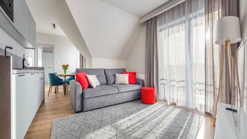 Lägenhet (A13) | 1 sovrum, strykjärn/strykbräda, gratis wi-fi och sängkläder