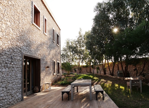 In a green setting, architect house.