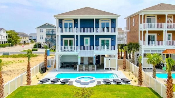 Exterior - Beach Please 2 - Large yard, private pool, spa and tiki bar (Ocean Isle Beach)