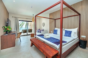 Habitación Premium, vistas al mar | Sábanas de algodón egipcio, ropa de cama de alta calidad, minibar