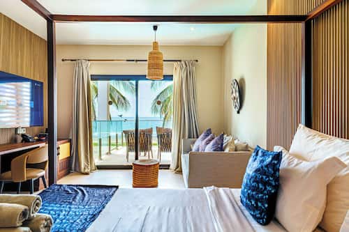 Premium-Zimmer, Meerblick | Bettwäsche aus ägyptischer Baumwolle, hochwertige Bettwaren, Minibar