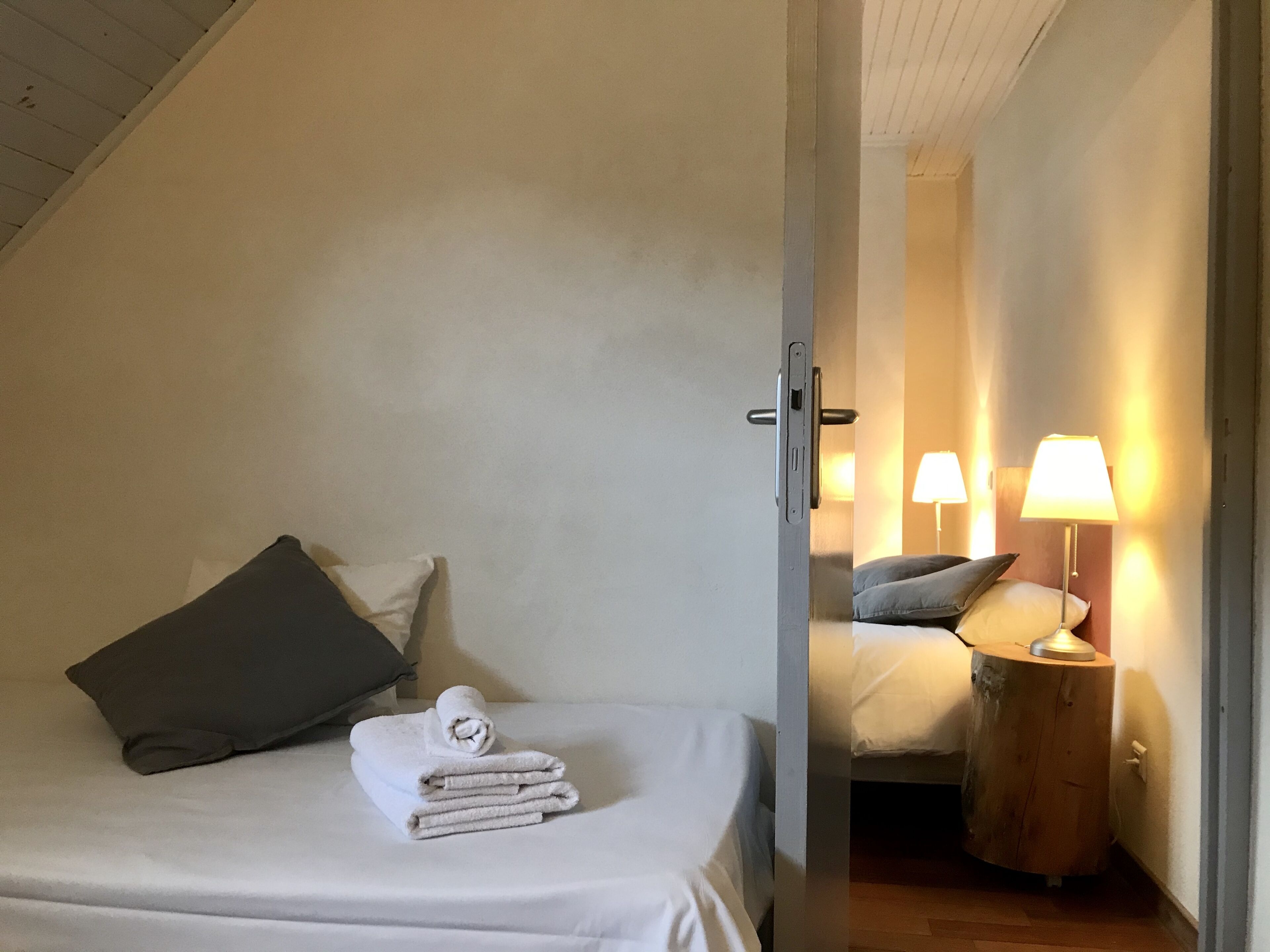 blackout curtains, iron/ironing board, free rollaway beds, bed sheets