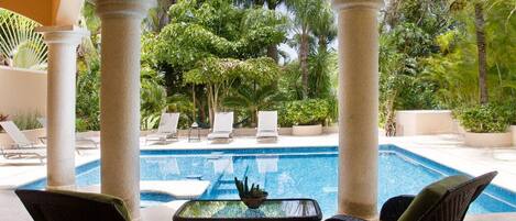 Outdoor pool, a heated pool