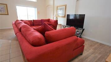 House (4707 4-Bdrm's*Lake View*Games Room*Ou) | Living room | Flat-screen TV, DVD player