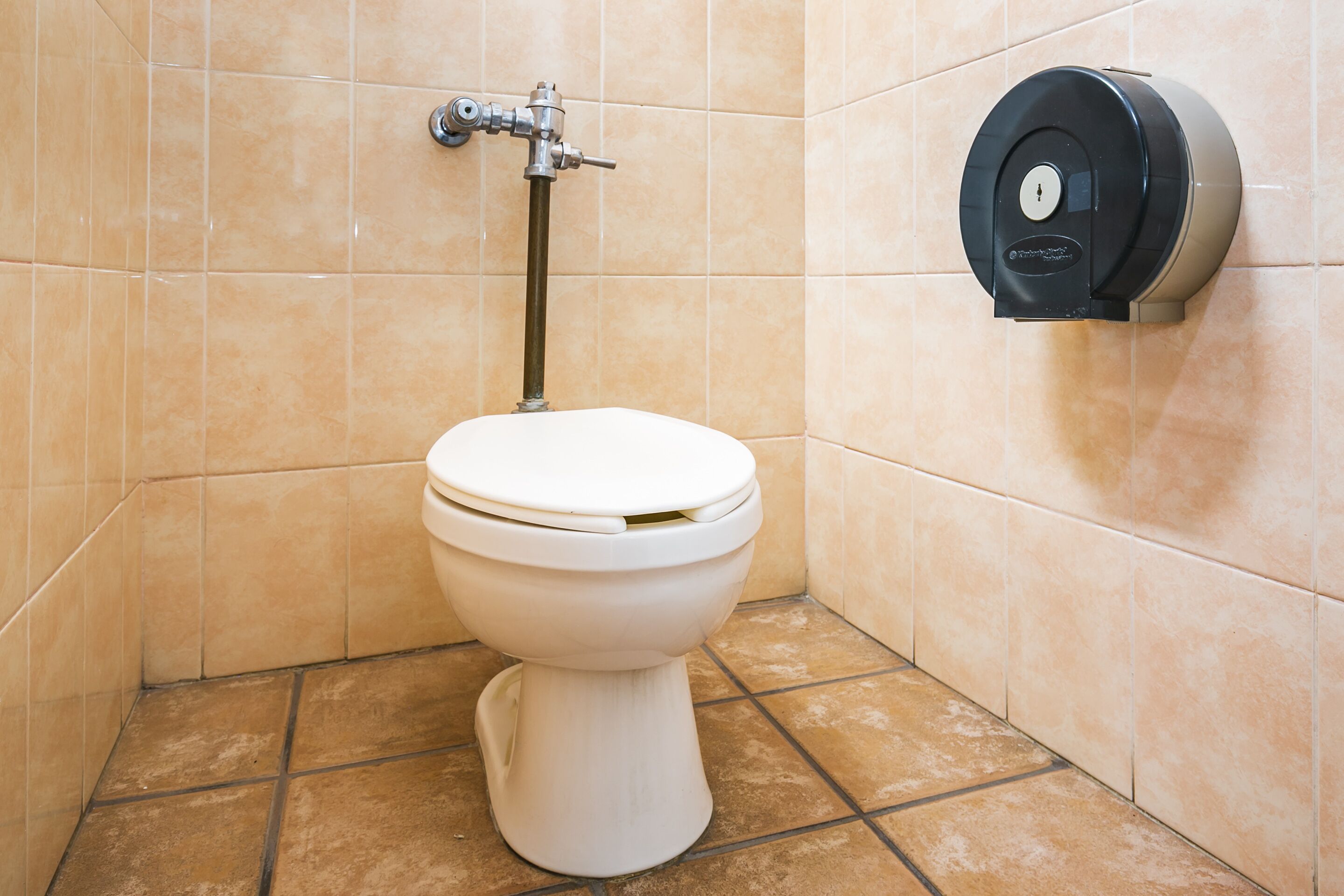 Ein modernes Badezimmer mit Toilette in Weiß, einem wandmontierten Bidet und einer Spülung.
