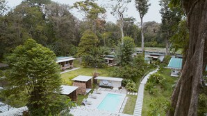 A resort with multiple bungalow-style accommodations surrounded by lush greenery, a swimming pool, and a well-maintained garden. - Sonora Caribbean Jungle Retreat (Cahuita)