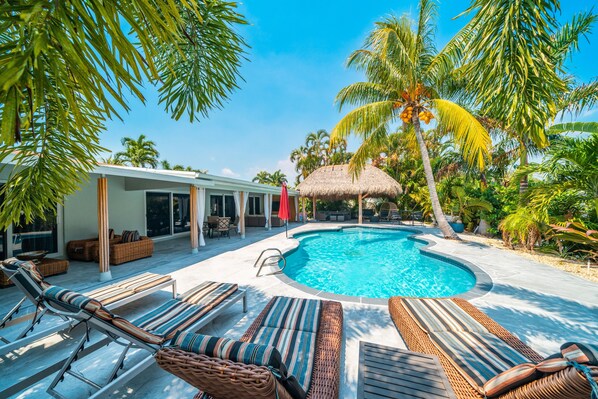 Outdoor pool, a heated pool