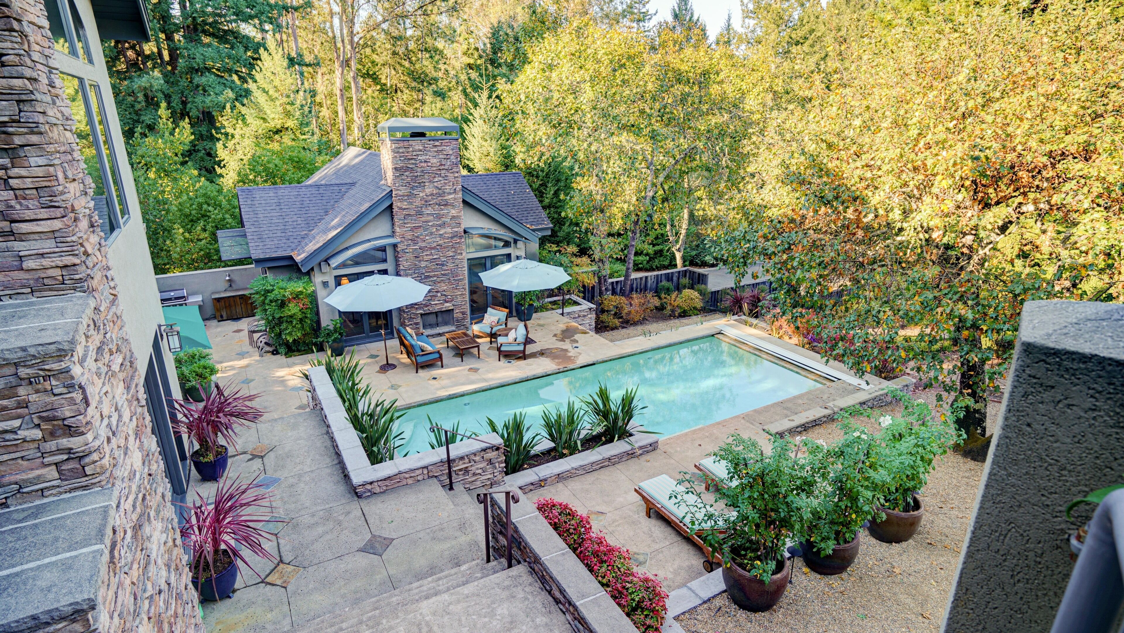 Piscine extérieure, piscine chauffée