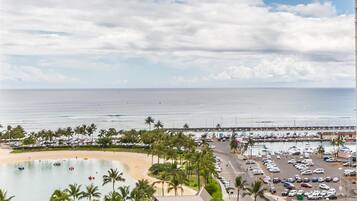 On the beach, beach towels