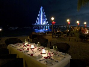 Outdoor banquet area