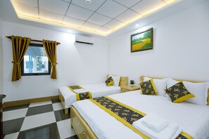 Desk, free WiFi, bed sheets