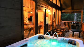Cabin, 1 Bedroom | Outdoor spa tub