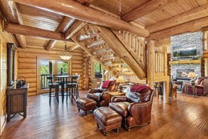 Cabin, 4 Bedrooms | Living room | Smart TV - Paradise Point 4 Bedroom Cabin by RedAwning (Sevierville)