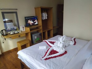 Minibar, desk, blackout drapes, free WiFi