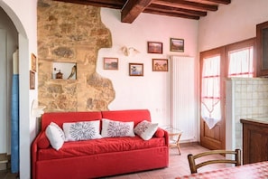 TV, fireplace - Antico Podere La Martinella- Ground floor apartment (Siena)