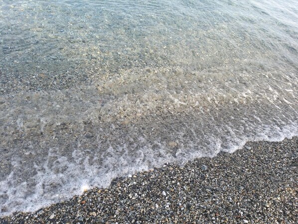 Beach nearby, white sand, 10 beach bars