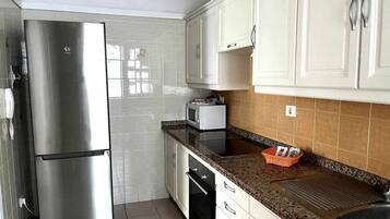 Fridge, microwave, oven, toaster