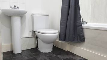 Luxury Apartment | Bathroom | Combined shower/tub, hair dryer, towels