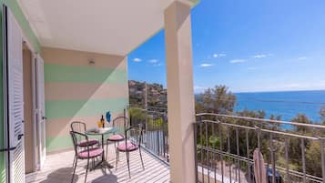 Family Apartment, Multiple Bedrooms, 2 Bathrooms, Mountainside (Serena 2 Amazing Sea View) | Outdoor dining