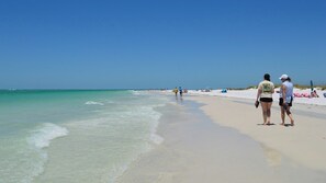 On the beach, beach towels