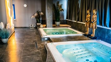 Sauna seca, banheira de hidromassagem, sauna a vapor, banho turco/hammam