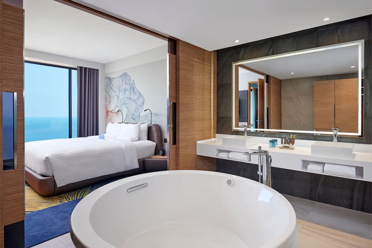 eco-friendly toiletries, hair dryer, bathrobes, slippers