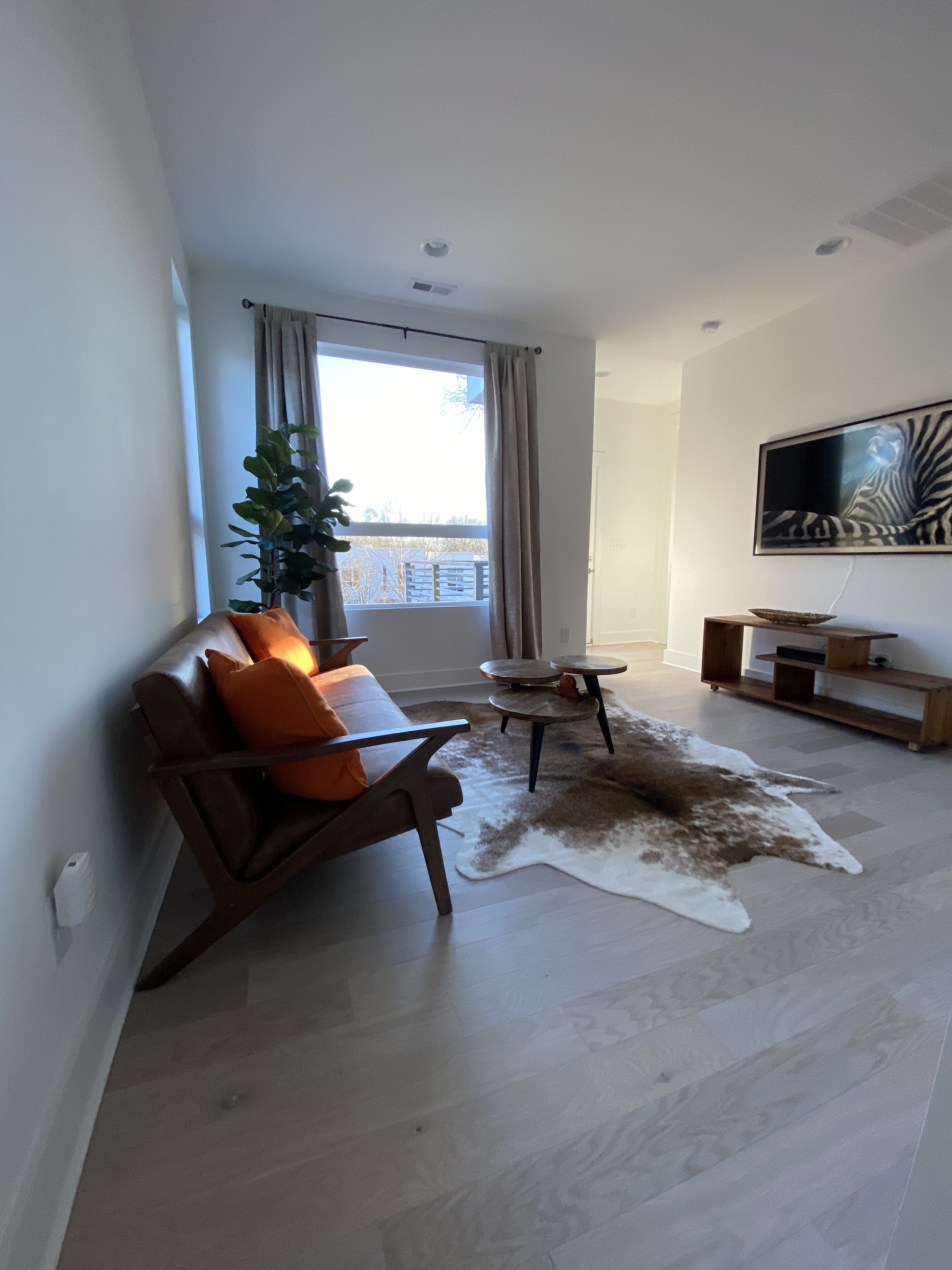 Smart TV, fireplace, computer monitors