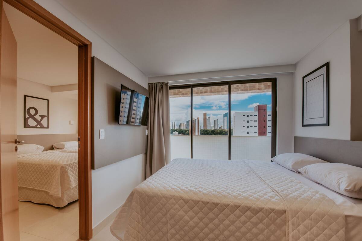 family quadruple room | individually furnished, desk, laptop workspace, blackout curtains