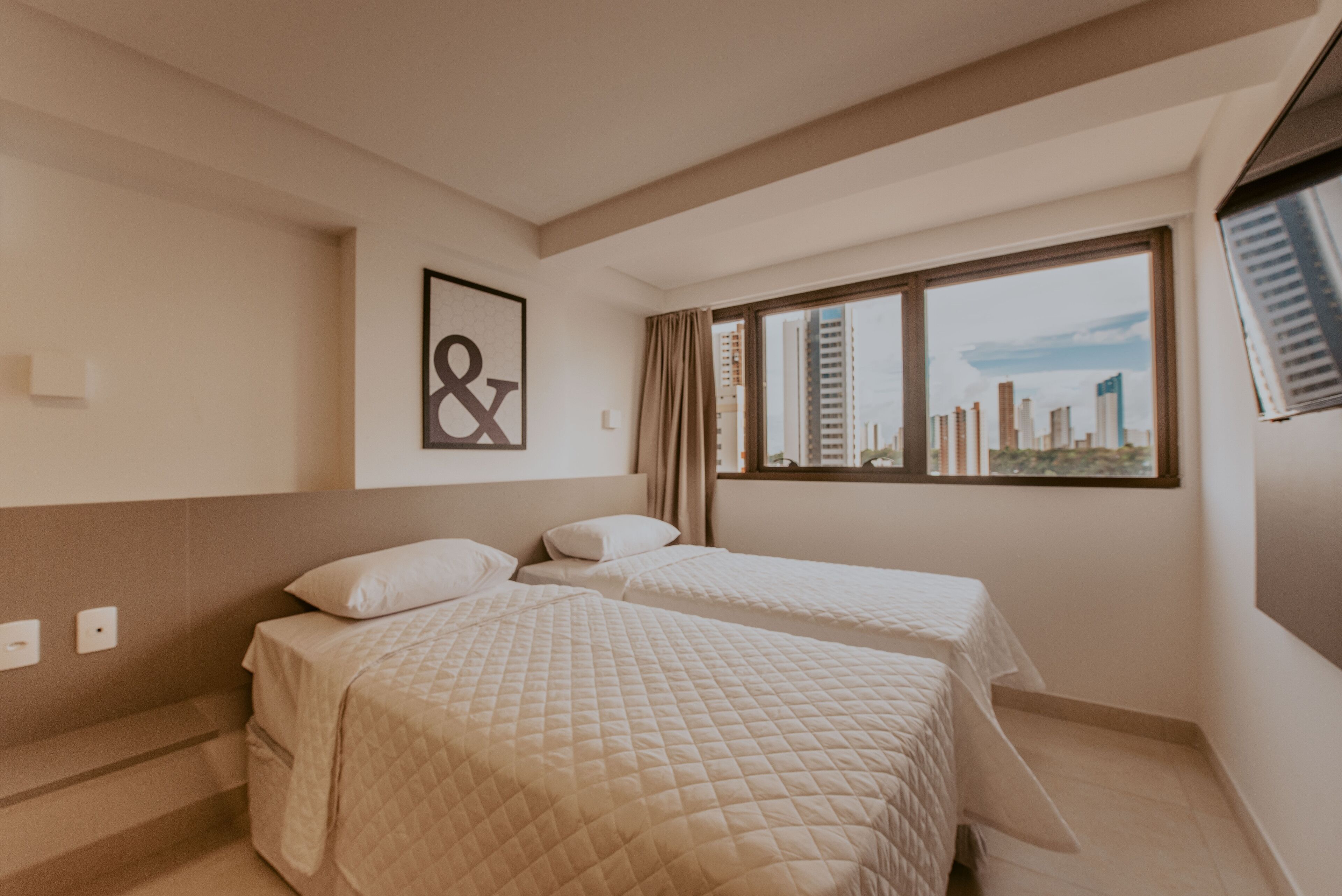 standard single room | individually furnished, desk, laptop workspace, blackout curtains