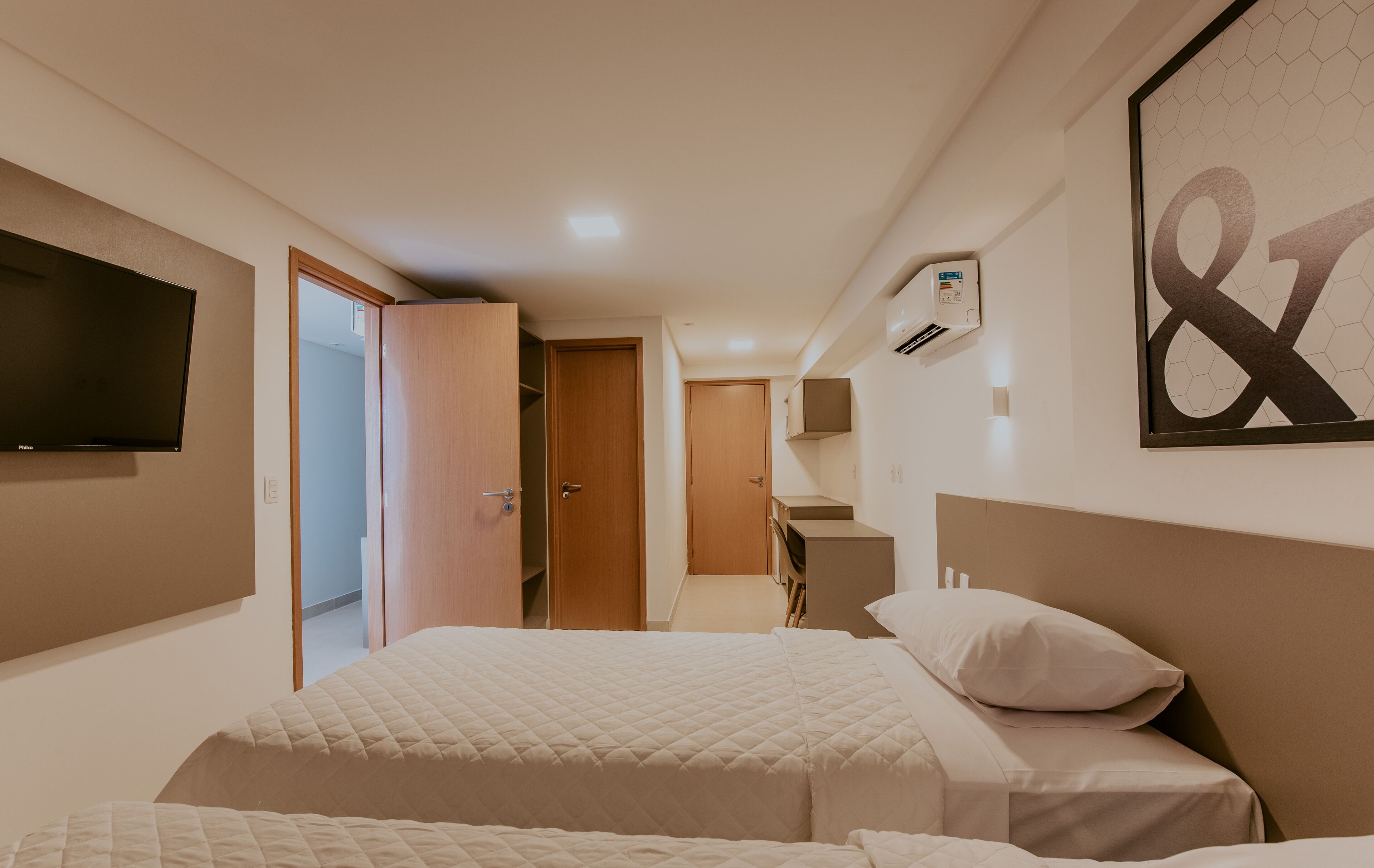 family quadruple room | individually furnished, desk, laptop workspace, blackout curtains