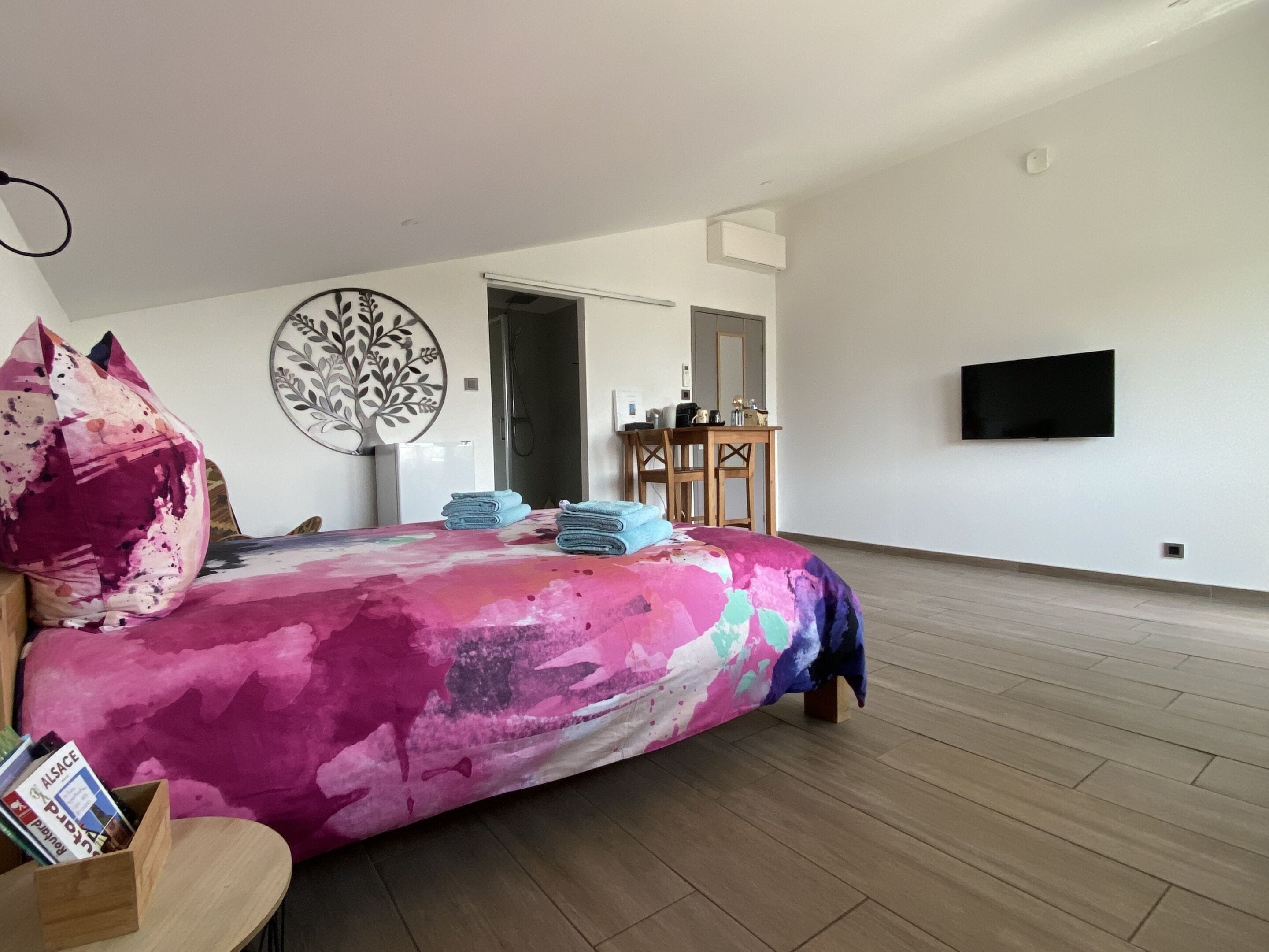 Comfort tweepersoonskamer, en-suite badkamer, uitzicht op tuin (Chambre Granny)