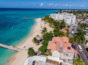 On the beach, beach towels - Ocean View Studio .... 5th Floor MBC Resort (Montego Bay)
